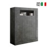 Buffet noir 2 portes salon moderne hauteur 144 cm Sior Ox Urbino Vente