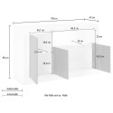 Buffet moderne 3 portes séjour blanc brillant noir Doppel MBX Remises