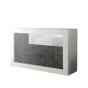 Buffet moderne 3 portes séjour blanc brillant noir Doppel MBX Offre