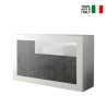 Buffet moderne 3 portes séjour blanc brillant noir Doppel MBX Vente