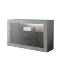Buffet de salon design moderne 3 portes gris ciment noir Doppel MCX Offre