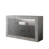 Buffet de salon design moderne 3 portes gris ciment noir Doppel MCX Offre