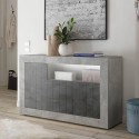 Buffet de salon design moderne 3 portes gris ciment noir Doppel MCX Promotion