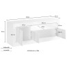 TV-meubel hoogglans wit beton 3 deuren 138cm modern Jaor BC Kortingen
