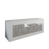 TV-meubel hoogglans wit beton 3 deuren 138cm modern Jaor BC Aanbod