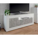 TV-meubel hoogglans wit beton 3 deuren 138cm modern Jaor BC Korting