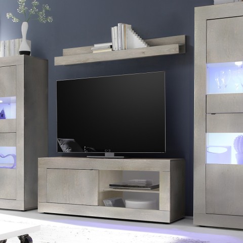 Base mobile pour TV de 140 cm moderne en bois avec porte Diver Pc Basic Promotion