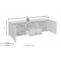 Meuble TV 2 portes et tiroir effet béton design damier Tecum Ct Dama Catalogue