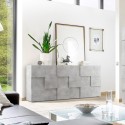 Dressoir opbergkast woonkamer met 3 deurtjes grijs beton Dama Ct S Kortingen