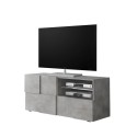 Meuble TV design moderne 121x42cm béton gris Petite Ct Dama Offre