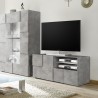 Meuble TV design moderne 121x42cm béton gris Petite Ct Dama Remises