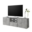 Meuble TV 2 portes et tiroir effet béton design damier Tecum Ct Dama Offre