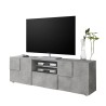 Meuble TV 2 portes et tiroir effet béton design damier Tecum Ct Dama Offre