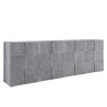 Buffet de séjour 4 portes 241 cm gris ciment Dama Ct L Offre
