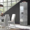 Vitrine de salon moderne effet béton 1 porte en verre Bee Ct Dama Promotion
