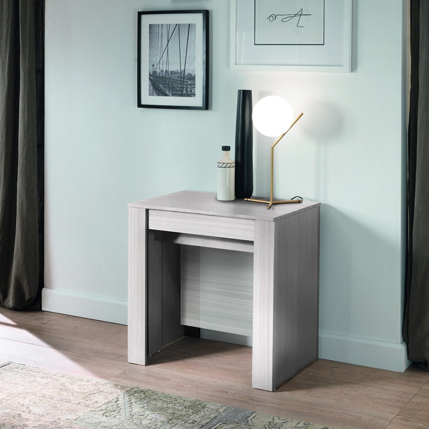 Table console extensible en bois blanc 54-252cm Coast Promotion Table console extensible en bois blanc 54-252cm Coast Promotion