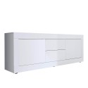 Moderne tv-meubel met 2 deuren en 2 lades 210 cm hoogglans wit Visio Wh Aanbod