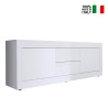 Moderne tv-meubel met 2 deuren en 2 lades 210 cm hoogglans wit Visio Wh Verkoop