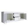 Moderne tv-meubel met 2 deuren en 2 lades 210 cm hoogglans wit Visio Wh Korting