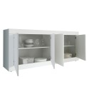 Buffet moderne 4 portes 207 cm blanc brillant Altea Wh Remises