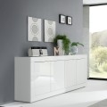 Buffet moderne 4 portes 207 cm blanc brillant Altea Wh Promotion