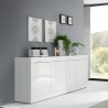 Buffet moderne 4 portes 207 cm blanc brillant Altea Wh Promotion