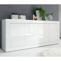Buffet salon armoire 4 portes 207cm moderne blanc brillant Altea Wh Choix