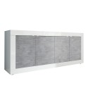 Moderne woonkamer dressoir 4 deuren wit hoogglans beton 207cm Altea BC Aanbod