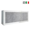 Moderne woonkamer dressoir 4 deuren wit hoogglans beton 207cm Altea BC Verkoop