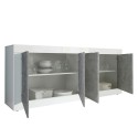 Moderne woonkamer dressoir 4 deuren wit hoogglans beton 207cm Altea BC Korting