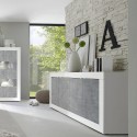 Moderne woonkamer dressoir 4 deuren wit hoogglans beton 207cm Altea BC Kortingen