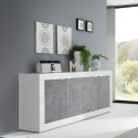 Moderne woonkamer dressoir 4 deuren wit hoogglans beton 207cm Altea BC Aanbieding
