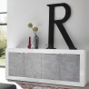 Moderne woonkamer dressoir 4 deuren wit hoogglans beton 207cm Altea BC Catalogus
