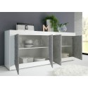 Moderne woonkamer dressoir 4 deuren wit hoogglans beton 207cm Altea BC Keuze