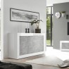 Moderne dressoir woonkamer met 3 deuren in hoogglans wit en beton Modis BC Basic Aanbieding