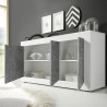 Moderne dressoir woonkamer met 3 deuren in hoogglans wit en beton Modis BC Basic Catalogus