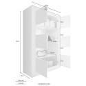 Vitrine séjour moderne 4 portes blanc brillant ciment Tina BC Basic Modèle