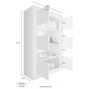 Vitrine séjour moderne 4 portes blanc brillant ciment Tina BC Basic Modèle
