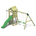 Aire de jeux pour enfants jardin corde à grimper toboggan balançoires Gaia Offre
