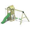 Aire de jeux enfants jardin corde d'escalade toboggan balançoires Gaia Réductions