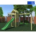 Aire de jeux enfants jardin corde d'escalade toboggan balançoires Gaia Vente