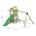 Aire de jeux enfants jardin corde d'escalade toboggan balançoires Gaia Modèle