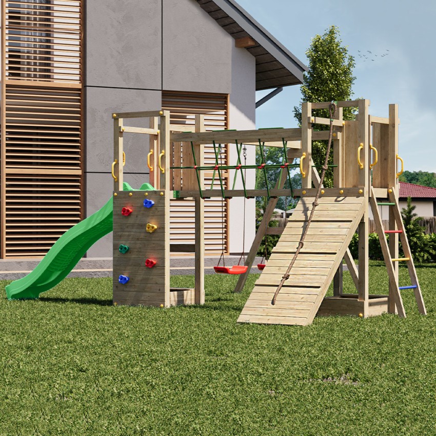 Speeltuin voor kinderen tuin glijbaan klimmen Exposure Maxi Funny Aanbieding
