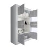 Vitrine séjour moderne 4 portes blanc brillant ciment Tina BC Basic Remises