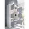 Vitrine séjour moderne 4 portes blanc brillant ciment Tina BC Basic Choix