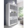 Vitrine séjour moderne 4 portes blanc brillant ciment Tina BC Basic Catalogue