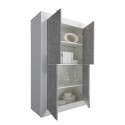 Buffet cuisine séjour 4 portes blanc brillant béton Novia BC Basic Remises