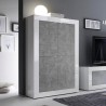 Buffet cuisine séjour 4 portes blanc brillant béton Novia BC Basic Catalogue