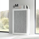 Buffet cuisine séjour 4 portes blanc brillant béton Novia BC Basic Modèle