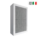 Kast keuken dressoir woonkamer 4 deuren wit glanzend beton Novia BC Basic Verkoop